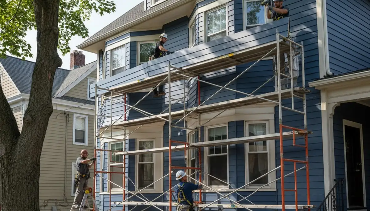 Vinyl siding installation by Medford, MA siding contractor