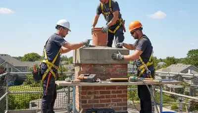 Medford, MA siding and chimney repair by FX Remodeling & Exteriors on a home exterior