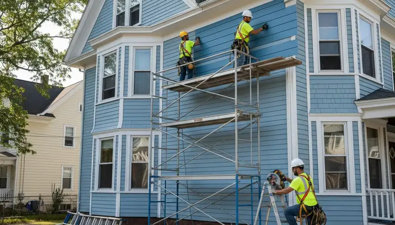 Vinyl siding installation for Medford, MA homes by a professional siding contractor