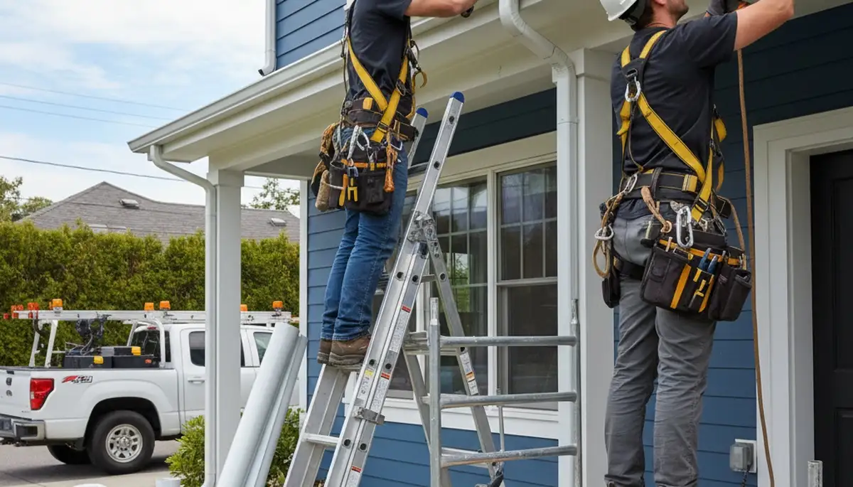 Medford, MA gutter repair service for leak, sagging, and storm damage on a home exterior