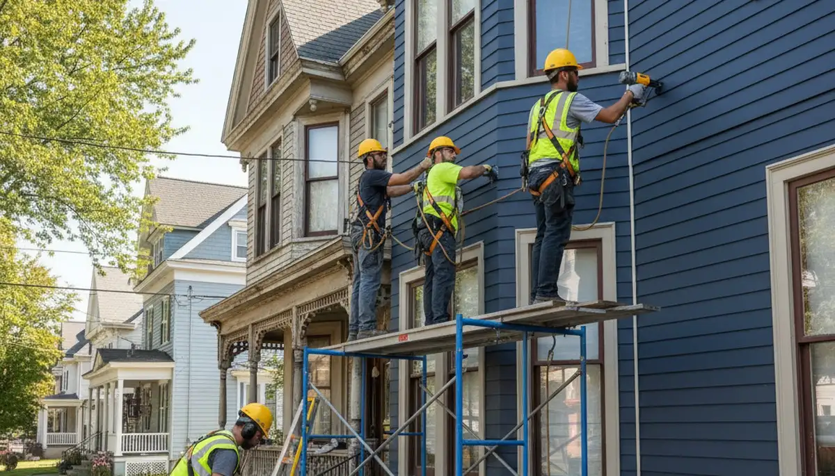 Vinyl siding installation for Medford, MA home by a professional siding contractor