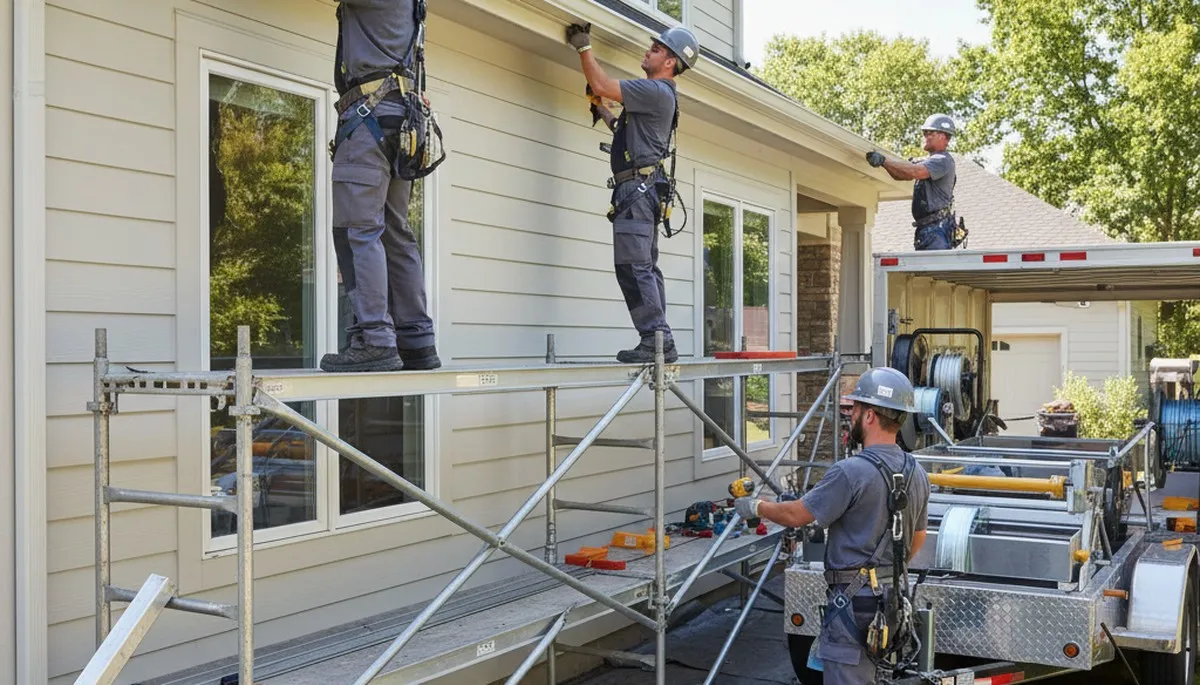 Seamless gutter installation on a Medford, MA home by FX Remodeling & Exteriors