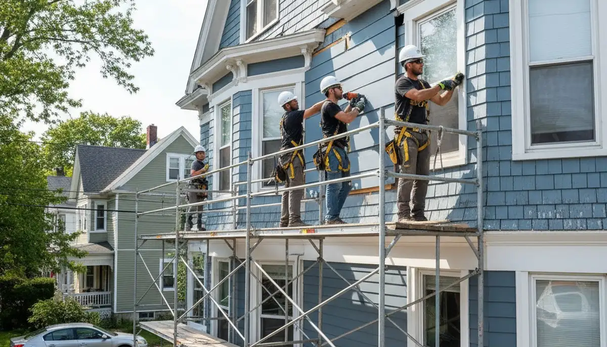 Vinyl siding installation for a Medford, MA home by a local siding contractor