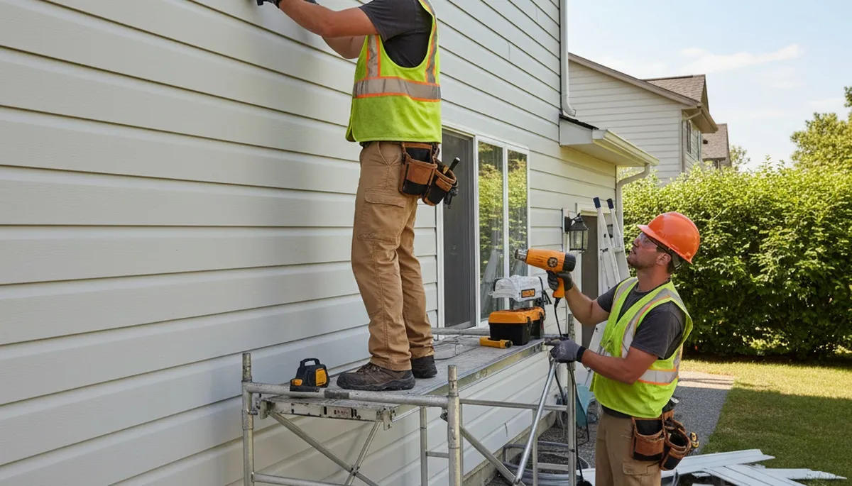 Medford, MA vinyl siding repair for cracked and storm-damaged exterior siding on a home